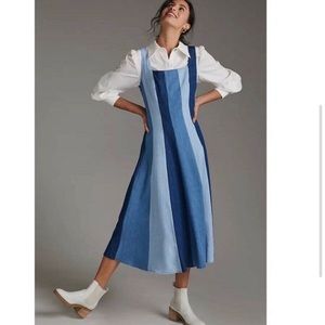 NWT ANTHROPOLOGIE FARM RIO COLORBLOCKED DENIM DRESS